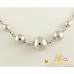 Серебряное колье 925 пробы. Шарики. 50 сантиметров. 860026с